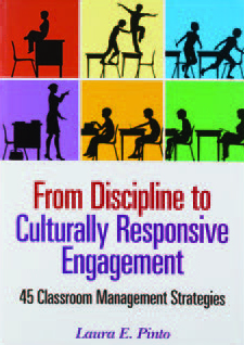 An image of the book cover for "From Discipline to Culturally Responsive Engagement." The cover image is of the words, "From Discipline to Culturally Responsive Engagement."