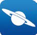 Application icon for 'Star Chart' app. The icon is a silhouette of the planet Saturn on a blue background.