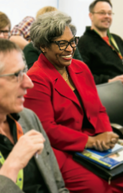 Avis Glaze, former commissioner of the Royal Commission on Learning, accompanies a group of Danish principals on a visit to the College. Glaze said she was pleased to see the College serving the public interest, which is how the commission envisioned the College’s mandate when it recommended the establishment of the College 20 years ago.