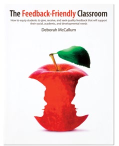 An image of the book cover for "The Feedback-Friendly Classroom." The cover image is a half-eaten apple.