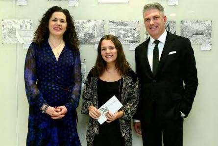 Photo of Joseph W. Atkinson Scholarship recipient Krista Bradshaw with Council Chair Angela De Palma and College Registrar Michael Salvatori.