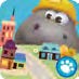 The Hoopa City app logo, featuring a hippo looking at a play city.