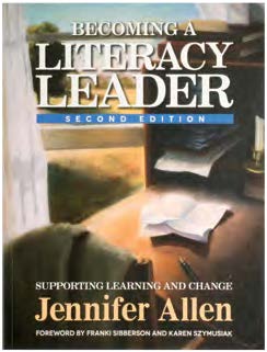 Image of the book cover for  'Becoming a Literacy Leader,' featuring a desk.