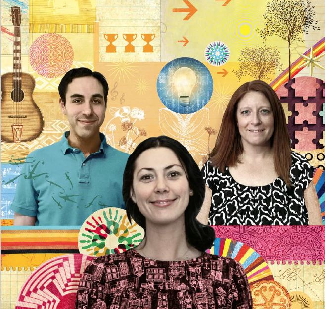 An illustration of three past College scholarship recipients: William Snodgrass, Jennifer Cook and Tracy Beck.