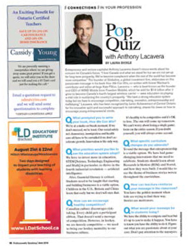 Photo of an article from 'Professionally Speaking' September 2017.