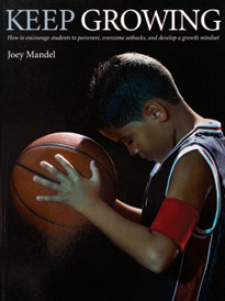 An image of the book cover for "Keep Growing." The cover image is a young child holding a basketball.