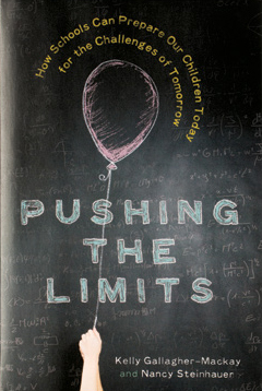  An image of the book cover for "Pushing the Limits." The cover image is a hand holding a ballon string.