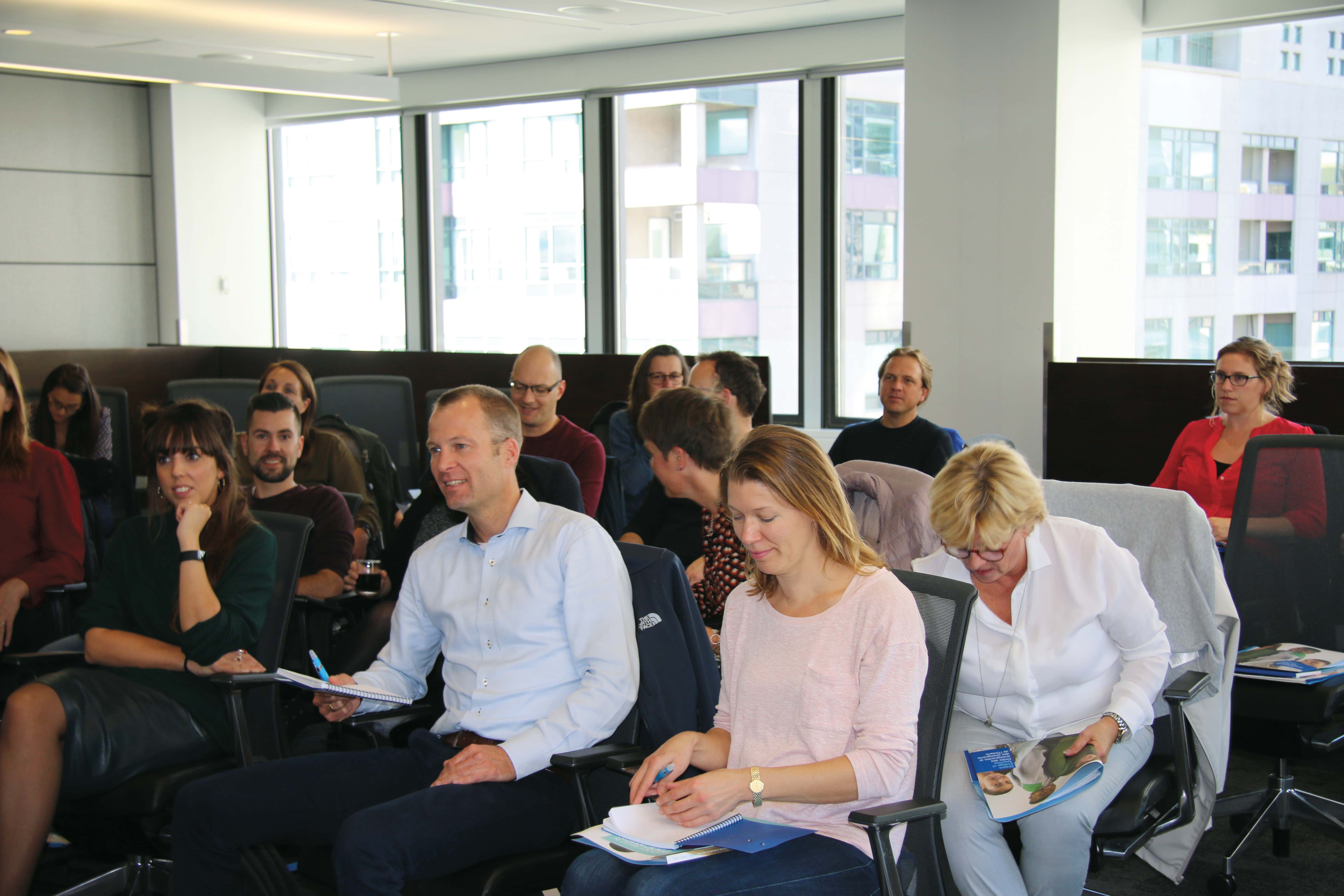 Photo of an international delegation of educators from the Netherlands.
