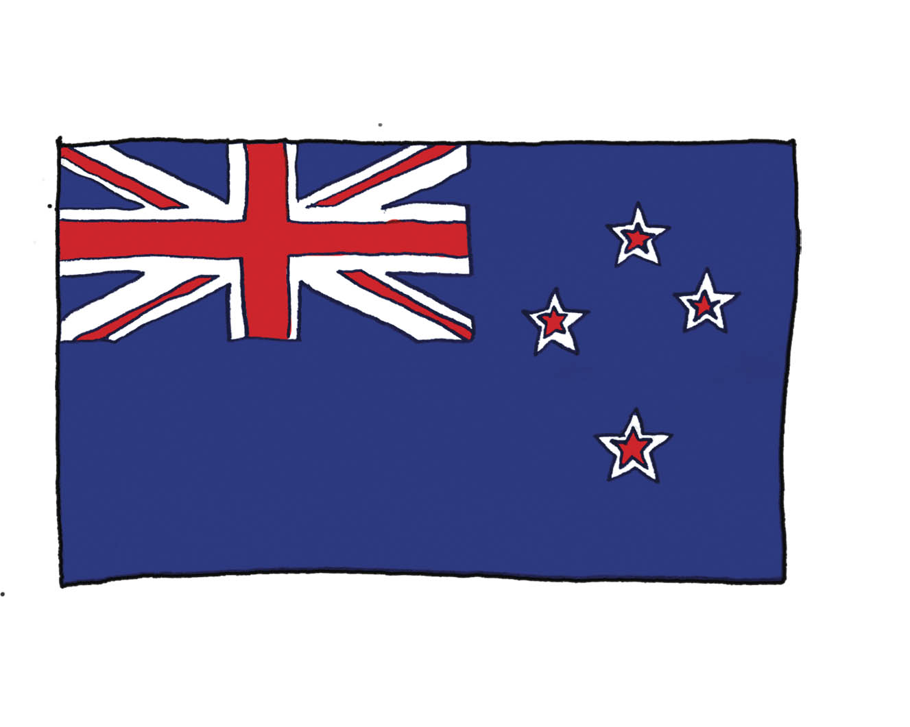 Illustration of the flag for New Zealand.