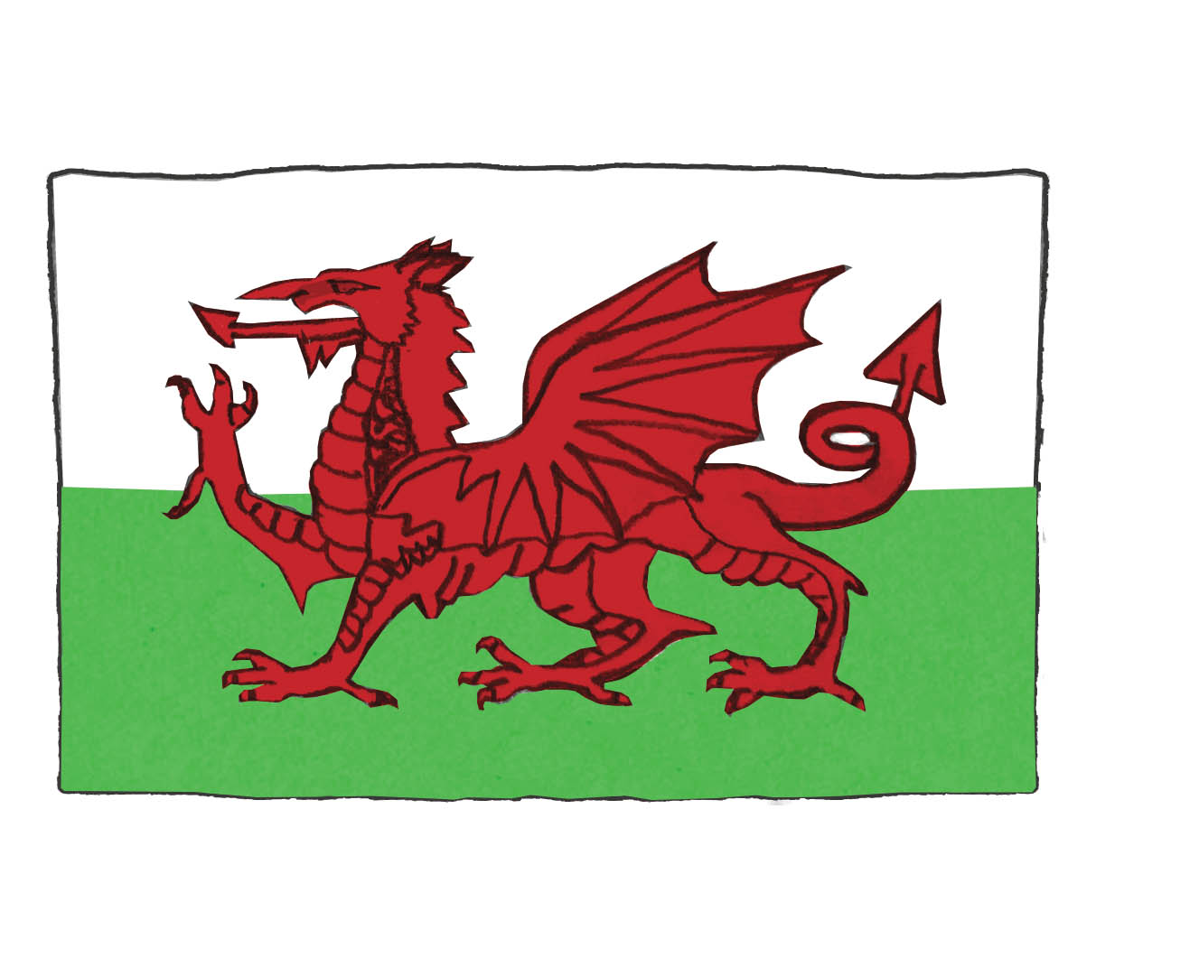 Illustration of the flag for Wales.