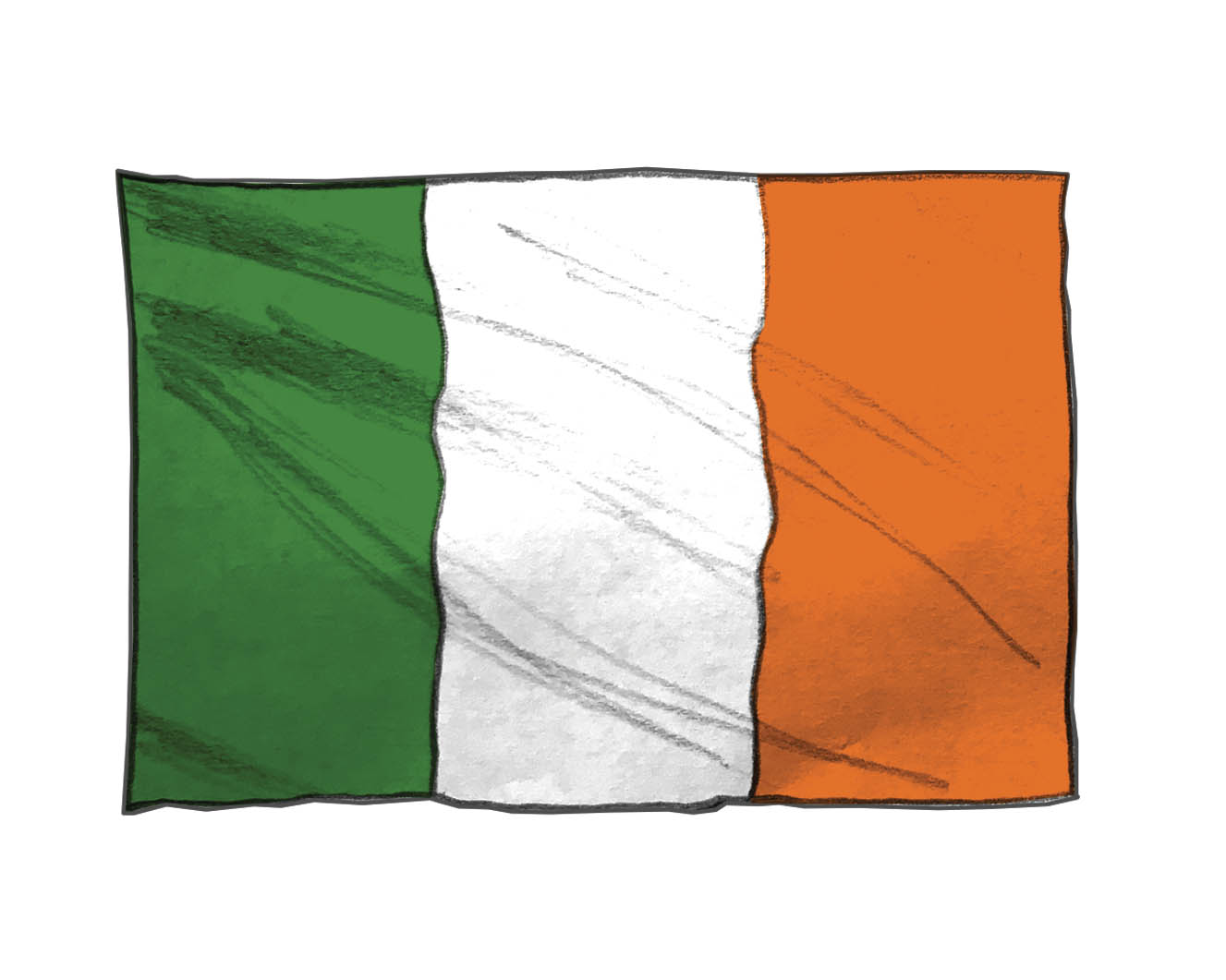 Illustration of the flag for Ireland.