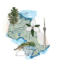 Illustration of the flag for Ontario.
