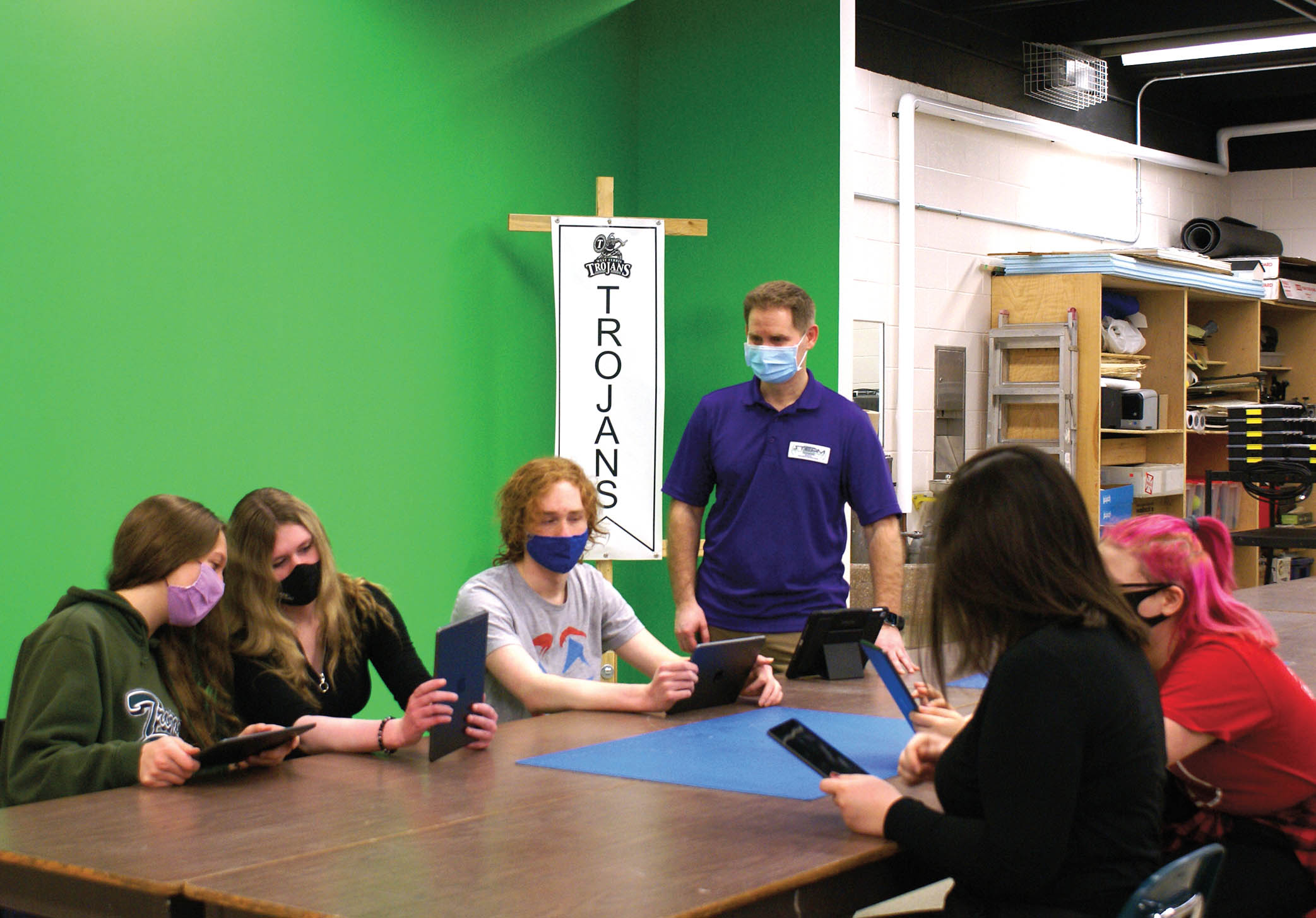 Brent Yacoback, OCT, leading a coding class with students.