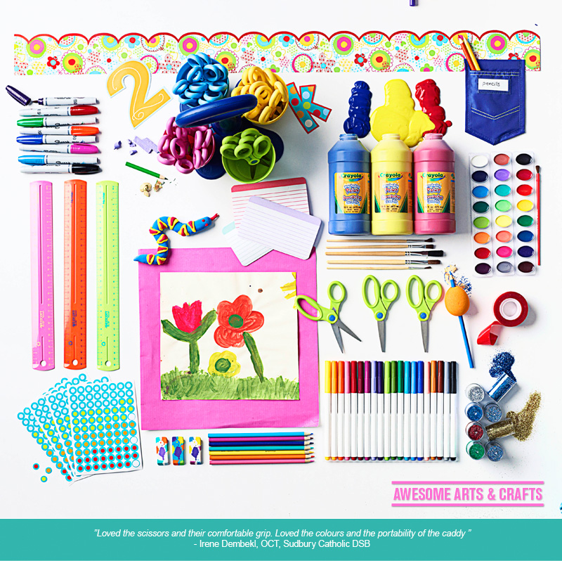 Awesome arts and crafts - 'Loved the scissors and their comfortable grip. Loved the colors and the portability of the caddy' - Irene Dembekl, OCT, Sudbury Catholic DSB