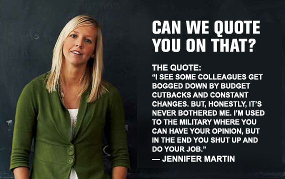 Can we quote you on that? Jennifer Martin, OCT