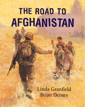 An image of the book cover for 'The Road to Afghanistan'. The cover image is of soldiers walking through a field in Afghanistan.