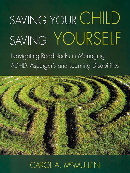 An image of the book cover for 'Saving Your Child, Saving Yourself'. The cover image is of a hedge maze.