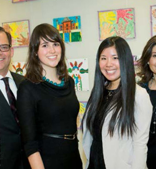 A photo of 2014 scholarship winners Rosalind McCanny and Stephanie Lum.