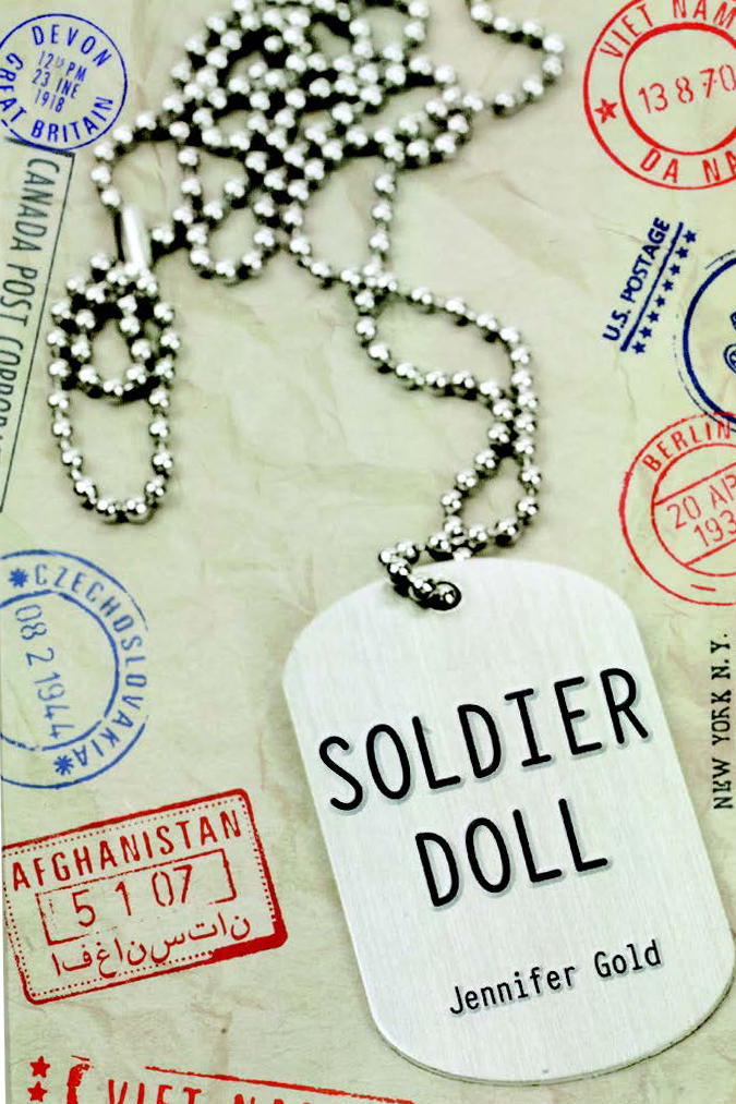 An image of the book cover for 'Soldier Doll'. The cover image is soldier's dog tag.