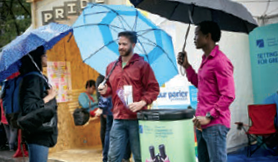 A photo of College staff at Pride Toronto.