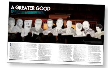 An image of an article from 'Professionally Speaking' titled, 'A Greater Good.'