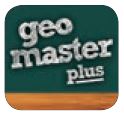 Application icon for "Geomaster Plus" app. The icon consists of the words, "Geomaster plus."