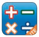 Application icon for 'AB Math Lite' app. The icon is a collection of math symbols.