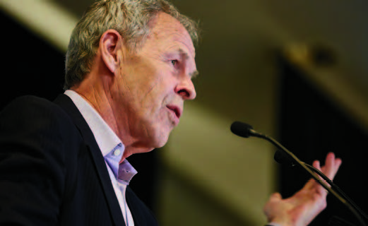 A close-up photo of closing keynote speaker Linden MacIntyre at the College's 'Inspiring Public Confidence' conference.