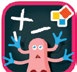 Application icon for Montessori Math: Add, Subtract" app. The icon is a cartoon alien.