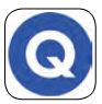 Application icon for "Quizlet" app. The icon is a blue circle around the letter Q.