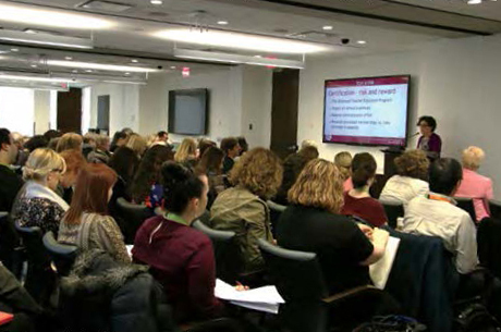 College CEO and Registrar Michael Salvatori, Ontario Certified Teacher, addressing conference attendees