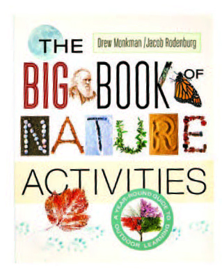 An image of the book cover for "The Big Book of Nature Activities." The cover images is stylized text that says "The Big Book of Nature Activities"
