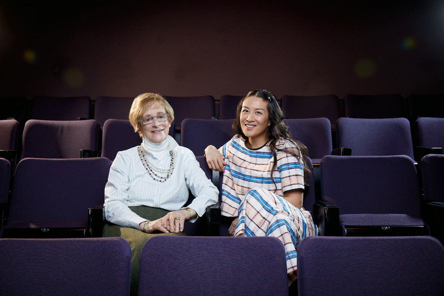 TV personality Lainey Lui (right) catches up with her former
Toronto French School teacher Caryl Grimsley in Toronto.