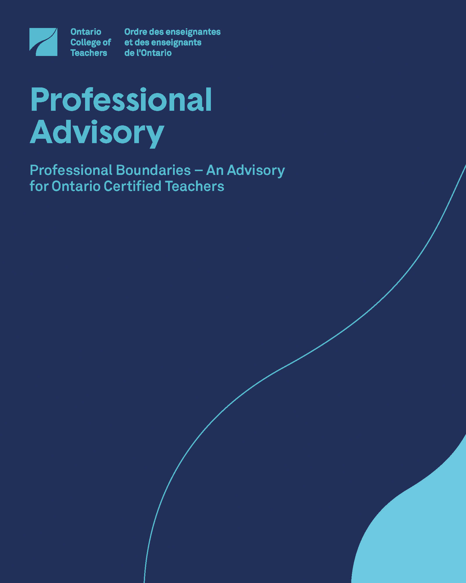 Cover of the Professional Boundaries professional advisory.