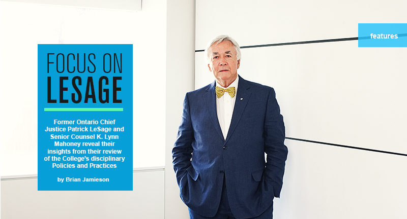 Focus on LeSage, Former Ontario Cheif Justice Patrick LeSage and K. Lynn Mahoney, By Brian Jamieson.